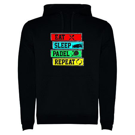Felpa con capuccio - "Eat Sleep Padel Repeat"