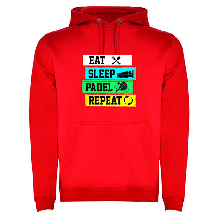 Felpa con capuccio - "Eat Sleep Padel Repeat"