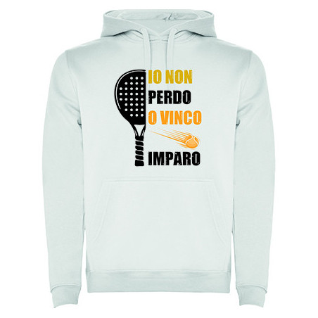 Felpa con capuccio - "Io non perdo o vinco, imparo"