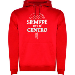 Felpa con capuccio - "Siempre por el centro"