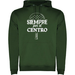 Felpa con capuccio - "Siempre por el centro"